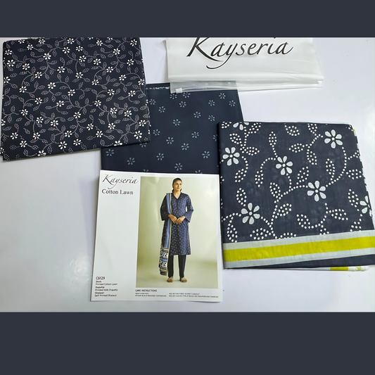 C-6129 KAYSERIA COTTON LAWN UNSTITCHED 3 PCS (PRINTED)